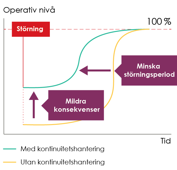 Kontinuitetshanteringens två syften.